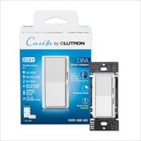 Lutron DVRF-5NE-WH Caseta Smart Lighting Multi-Location Smart Compatible LED Illuminated ELV Rocker Light dimmer White