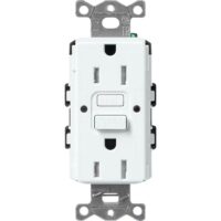 Lutron SCR-15-GFST-GL Claro 15 -Amp 120-volt Tamper Resistant GFCI Residential Decorator Outlet Receptacles , Glacier White