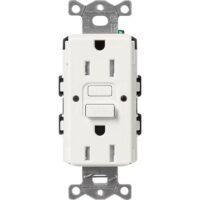 Lutron SCR-15-GFST-RW Claro 15 -Amp 120-volt Tamper Resistant GFCI Residential Decorator Outlet Receptacles , Architectural White