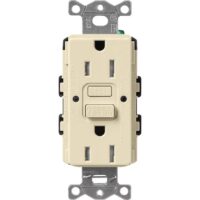 Lutron SCR-15-GFST-SD Claro 15 -Amp 120-volt Tamper Resistant GFCI Residential Decorator Outlet Receptacles , Sand