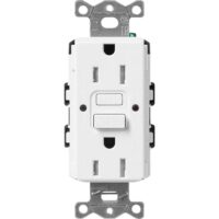 Lutron SCR-15-GFST-SW Claro 15 -Amp 120-volt Tamper Resistant GFCI Residential Decorator Outlet Receptacles , Snow