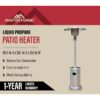 Master Forge FHTS80001D 48000 -BTU Stainless steel Stainless steel Floorstanding Liquid propane Patio Heater