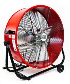 Maxx Air BF24TFREDUPS 24-in High Velocity Indoor Industrial Fan, in Red