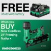 Metabo HPT NR1890DRAM Multi-Volt 3-1/2-in 21 -Degree Cordless Roundhead Framing Nailer (Battery Included and Charger Included)