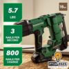 Metabo HPT NT1865DSAM MultiVolt 2-1/2-in 16 -Gauge Cordless Straight Finish Nailer (Battery Included and Charger Included)