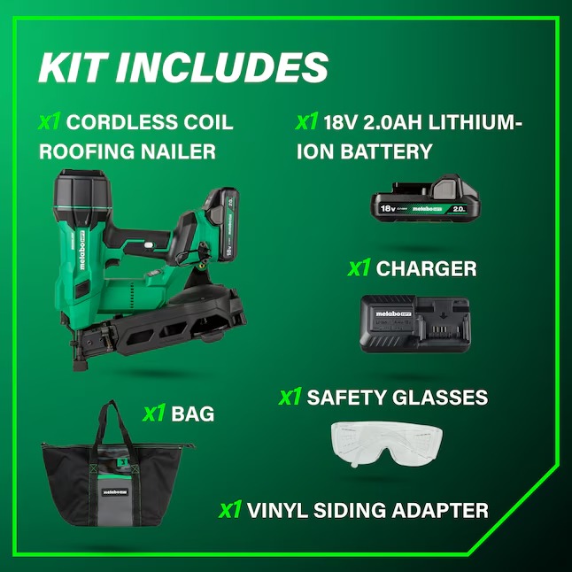 Metabo HPT NV1845DAM MultiVolt 1-3 4-in 15 -Degree Coil Cordless Roofing Nailer ( Battery Included ) ( Charger Included )256_11zon Metabo HPT NV1845DAM MultiVolt 1-3/4-in 15 -Degree Coil Cordless Roofing Nailer ( Battery Included ) ( Charger Included )