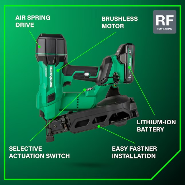 Metabo HPT NV1845DAM MultiVolt 1-3 4-in 15 -Degree Coil Cordless Roofing Nailer ( Battery Included ) ( Charger Included )478_11zon Metabo HPT NV1845DAM MultiVolt 1-3/4-in 15 -Degree Coil Cordless Roofing Nailer ( Battery Included ) ( Charger Included )