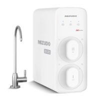 Mizudo WP600A0W Pureflo 8-stage 600 GPD Tankless RO Water Filter Carbon block Under Sink Reverse Osmosis Filtration System Under Sink Water Filtration System with Stainless Steel Faucet