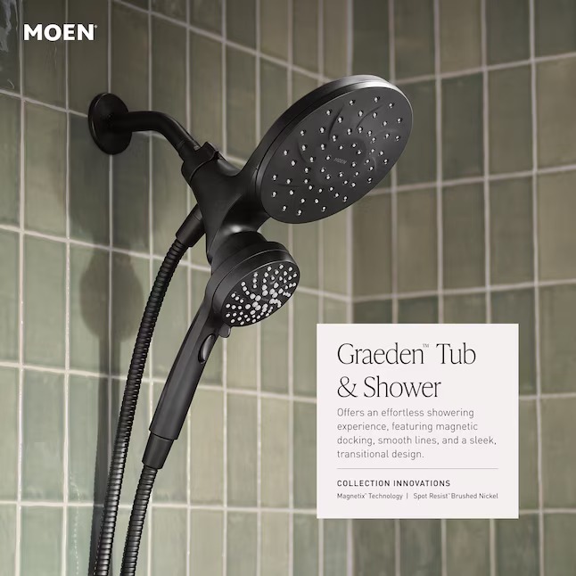 Moen 82137 Graeden Magnetix Chrome 1-handle Multi-head 6.75-in Round Bathtub and shower Faucet ( Valve Included ) Moen 82137 Graeden Magnetix Chrome 1-handle Multi-head 6.75-in Round Bathtub and shower Faucet ( Valve Included ) - Image 3