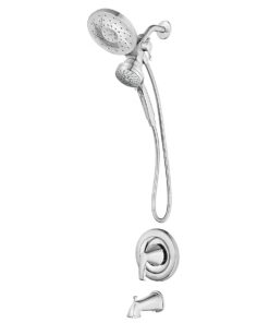 Moen 82137 Graeden Magnetix Chrome 1-handle Multi-head 6.75-in Round Bathtub and shower Faucet ( Valve Included )