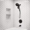 Moen 82137BL Graeden Magnetix Matte Black 1-handle 6.75-in Round Bathtub and shower Faucet with Valve (Multi-head)