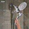 Moen 82137BL Graeden Magnetix Matte Black 1-handle 6.75-in Round Bathtub and shower Faucet with Valve (Multi-head)