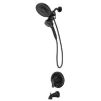 Moen 82137BL Graeden Magnetix Matte Black 1-handle 6.75-in Round Bathtub and shower Faucet with Valve (Multi-head)