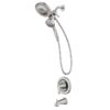 Moen 82137SRN Graeden Magnetix Spot Resist Brushed Nickel 1-handle 6.75-in Round Bathtub and shower Faucet with Valve (Multi-head)