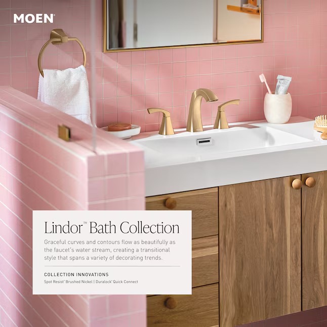 Moen 82504BL Lindor Matte Black 1-handle Single function 6-in Square Bathtub and shower Faucet ( Valve not Included ) Moen 82504BL Lindor Matte Black 1-handle Single function 6-in Square Bathtub and shower Faucet ( Valve not Included ) - Image 4