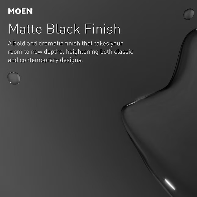 Moen 82504BL Lindor Matte Black 1-handle Single function 6-in Square Bathtub and shower Faucet ( Valve not Included ) Moen 82504BL Lindor Matte Black 1-handle Single function 6-in Square Bathtub and shower Faucet ( Valve not Included ) - Image 8