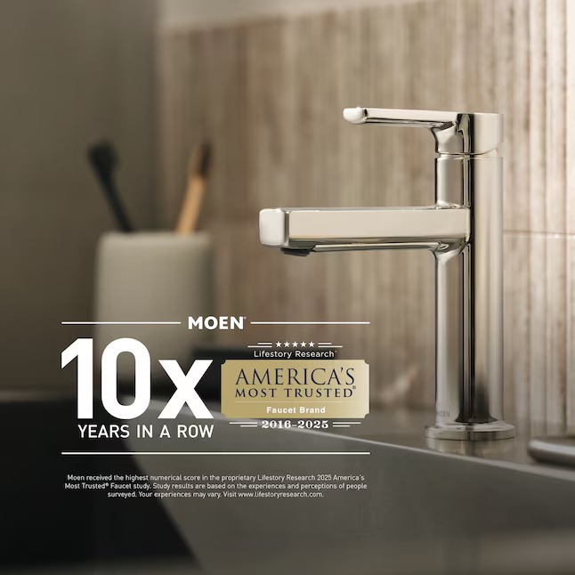 Moen 82504BL Lindor Matte Black 1-handle Single function 6-in Square Bathtub and shower Faucet ( Valve not Included ) Moen 82504BL Lindor Matte Black 1-handle Single function 6-in Square Bathtub and shower Faucet ( Valve not Included ) - Image 14