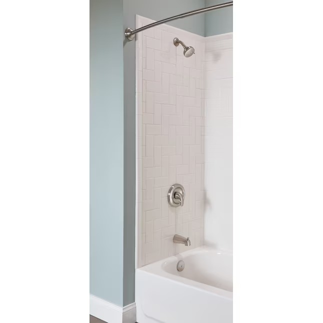 Moen 82603SRN Adler Spot Resist Brushed Nickel 1-handle Multi-function 3.5-in Round Bathtub and shower Faucet ( Valve Included ) Moen 82603SRN Adler Spot Resist Brushed Nickel 1-handle Multi-function 3.5-in Round Bathtub and shower Faucet ( Valve Included ) - Image 4