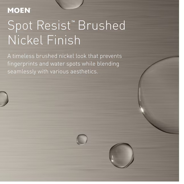 Moen 82603SRN Adler Spot Resist Brushed Nickel 1-handle Multi-function 3.5-in Round Bathtub and shower Faucet ( Valve Included ) Moen 82603SRN Adler Spot Resist Brushed Nickel 1-handle Multi-function 3.5-in Round Bathtub and shower Faucet ( Valve Included ) - Image 6