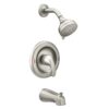 Moen 82603SRN Adler Spot Resist Brushed Nickel 1-handle Multi-function 3.5-in Round Bathtub and shower Faucet ( Valve Included )