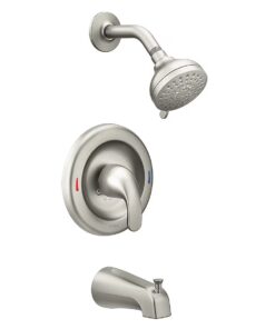 Moen 82603SRN Adler Spot Resist Brushed Nickel 1-handle Multi-function 3.5-in Round Bathtub and shower Faucet ( Valve Included )