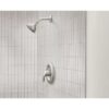 Moen 82604SRN Adler Spot Resist Brushed Nickel 1-handle Multi-function 3.5-in Round Shower Faucet ( Valve Included )