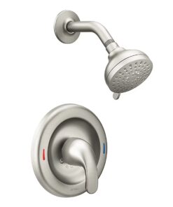 Moen 82604SRN Adler Spot Resist Brushed Nickel 1-handle Multi-function 3.5-in Round Shower Faucet ( Valve Included )