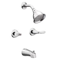 Moen 82602 Adler Chrome 2-handle Single function 4-in Round Bathtub and shower Faucet ( Valve Included )