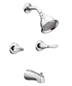 Moen 82602 Adler Chrome 2-handle Single function 4-in Round Bathtub and shower Faucet ( Valve Included )