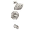Moen 82504SRN Lindor Spot Resist Brushed Nickel 1-handle Bathtub and shower Faucet ( Valve Included )