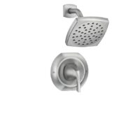 Moen 82506SRN Lindor Spot Resist Brushed Nickel 1-handle Single function 6.19-in Square Shower Faucet ( Valve Included )