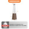 Nuu Garden AH001S-02 48000 -BTU light brown Iron Floorstanding Liquid propane Patio Heater
