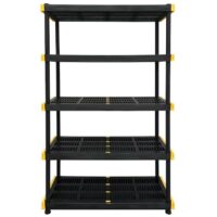 Project Source 1152800 48-in W x 20-in D x 72-in H 5 -Tier Heavy Duty Black Plastic Utility Shelving Unit