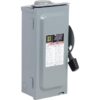 Square D D222NRBCP 60 Amp Single phase (120V/240V) Fusible Outdoor General-duty Safety switch Disconnect