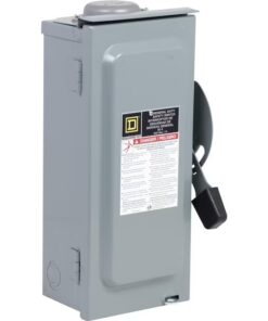 Square D D222NRBCP 60 Amp Single phase (120V/240V) Fusible Outdoor General-duty Safety switch Disconnect