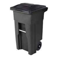 Toter ANA32-10767 32 Gallon Blackstone Plastic Wheeled Indoor/Outdoor Hinged Lid Trash Can