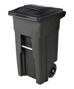 Toter ANA32-10767 32 Gallon Blackstone Plastic Wheeled Indoor/Outdoor Hinged Lid Trash Can