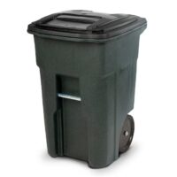 Toter ANA48-51406 48 Gallon Greenstone Plastic Wheeled Indoor/Outdoor Hinged Lid Trash Can