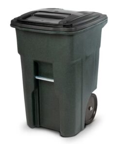 Toter ANA48-51406 48 Gallon Greenstone Plastic Wheeled Indoor/Outdoor Hinged Lid Trash Can