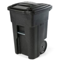 Toter ANA48-56599 48 Gallon Blackstone Plastic Wheeled Indoor/Outdoor Hinged Lid Trash Can
