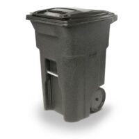 Toter ANA64-10548 64 Gallon Blackstone Plastic Wheeled Indoor/Outdoor Hinged Lid Trash Can