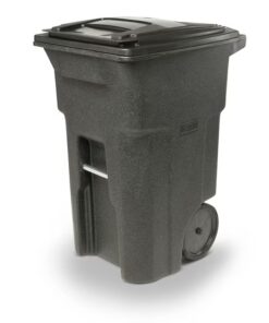 Toter ANA64-10548 64 Gallon Blackstone Plastic Wheeled Indoor/Outdoor Hinged Lid Trash Can