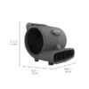 Utilitech AM04 Air Mover 1/4-HP 900-CFM Centrifugal Daisy Chain Compatible Indoor Blower Fan with Timer