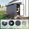 VEIKOUS PG0301-48-GE 4-ft x 8-ft Galvanized steel Metal Storage Shed