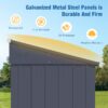 VEIKOUS PG0301-48-GE 4-ft x 8-ft Galvanized steel Metal Storage Shed