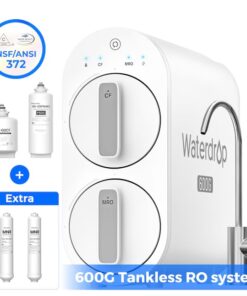 Waterdrop BL-WD-G2P6-2MNR 7-stage G2P600 with MNR35 Filter Composite/Activated carbon Reverse Osmosis Filtration Under Sink Water Filtration System with FCC Listed Stainless Steel faucet Faucet