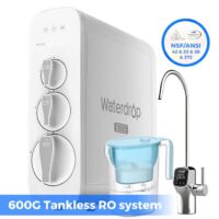 Waterdrop BL-WD-G3P6-05B 8-stage G3P600 with PT Pitcher Composite/Activated carbon Reverse Osmosis Filtration Under Sink Water Filtration System with LED Purifier Stainless Steel Smart faucet Faucet