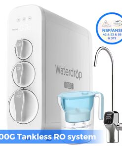 Waterdrop BL-WD-G3P6-05B 8-stage G3P600 with PT Pitcher Composite/Activated carbon Reverse Osmosis Filtration Under Sink Water Filtration System with LED Purifier Stainless Steel Smart faucet Faucet