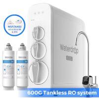 Waterdrop BL-WD-G3P6-2CF 8-stage G3P600 with CF Filter Composite/Activated carbon Reverse Osmosis Filtration Under Sink Water Filtration System with LED Purifier Stainless Steel Smart faucet Faucet