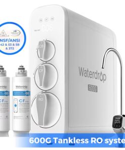 Waterdrop BL-WD-G3P6-2CF 8-stage G3P600 with CF Filter Composite/Activated carbon Reverse Osmosis Filtration Under Sink Water Filtration System with LED Purifier Stainless Steel Smart faucet Faucet